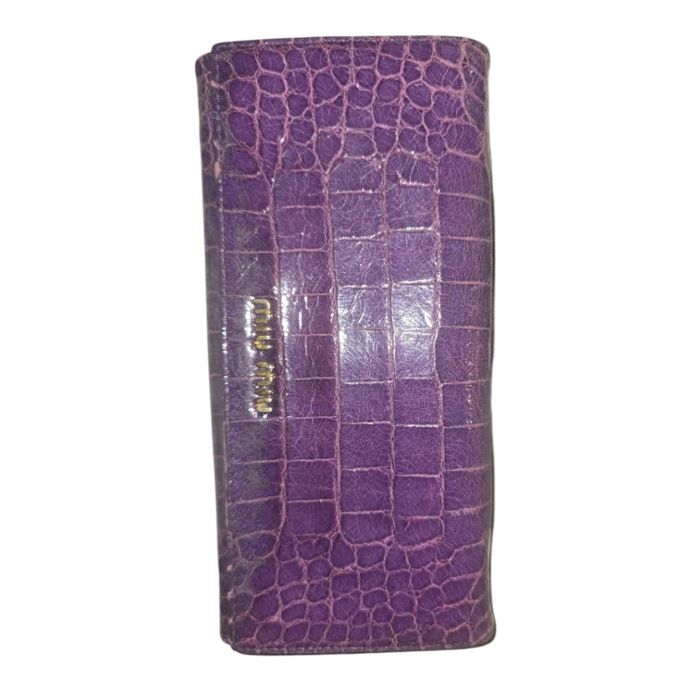 Miu Miu crocodile embossed EUC with tags purple - Picture 2 of 14